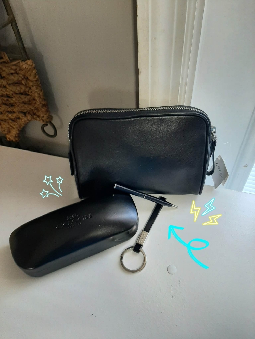 COACH Y2K Black Leather 4 Pc SLG Accessories Set